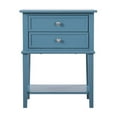 thumbnail image 1 of Teal Nightstand - 2 Drawer Storage & Open Shelf - Solid Wood & Metal Accent Design, 1 of 5