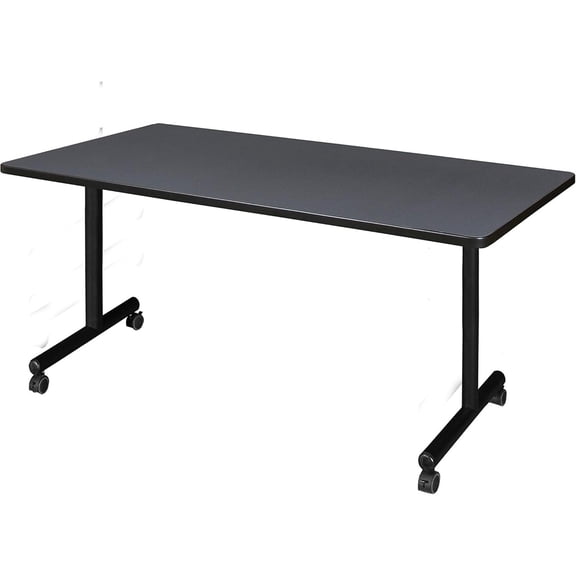 HomeStock Seaside Serenity 30" Mobile Training Table in Grey offering smooth mobility and modern design with versatile grey finish for collaborative spaces