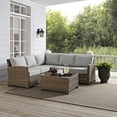 thumbnail image 1 of HomeStock Seaside Serenity 4-Piece Outdoor Loveseat Patio Furniture Set, Conversation Sets for Porch, Deck - Loveseat, Coffee Table, & Two Chairs-Color:Gray, 1 of 10
