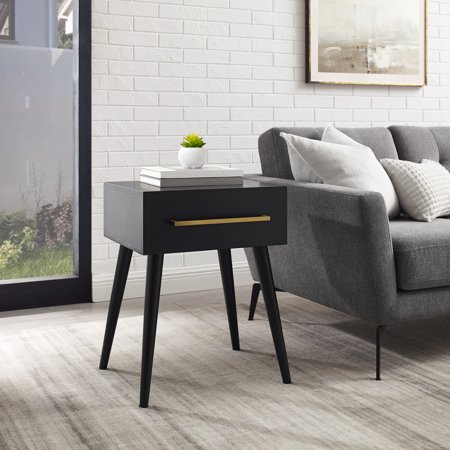 HomeStock Seaside Serenity End Table Matte Black