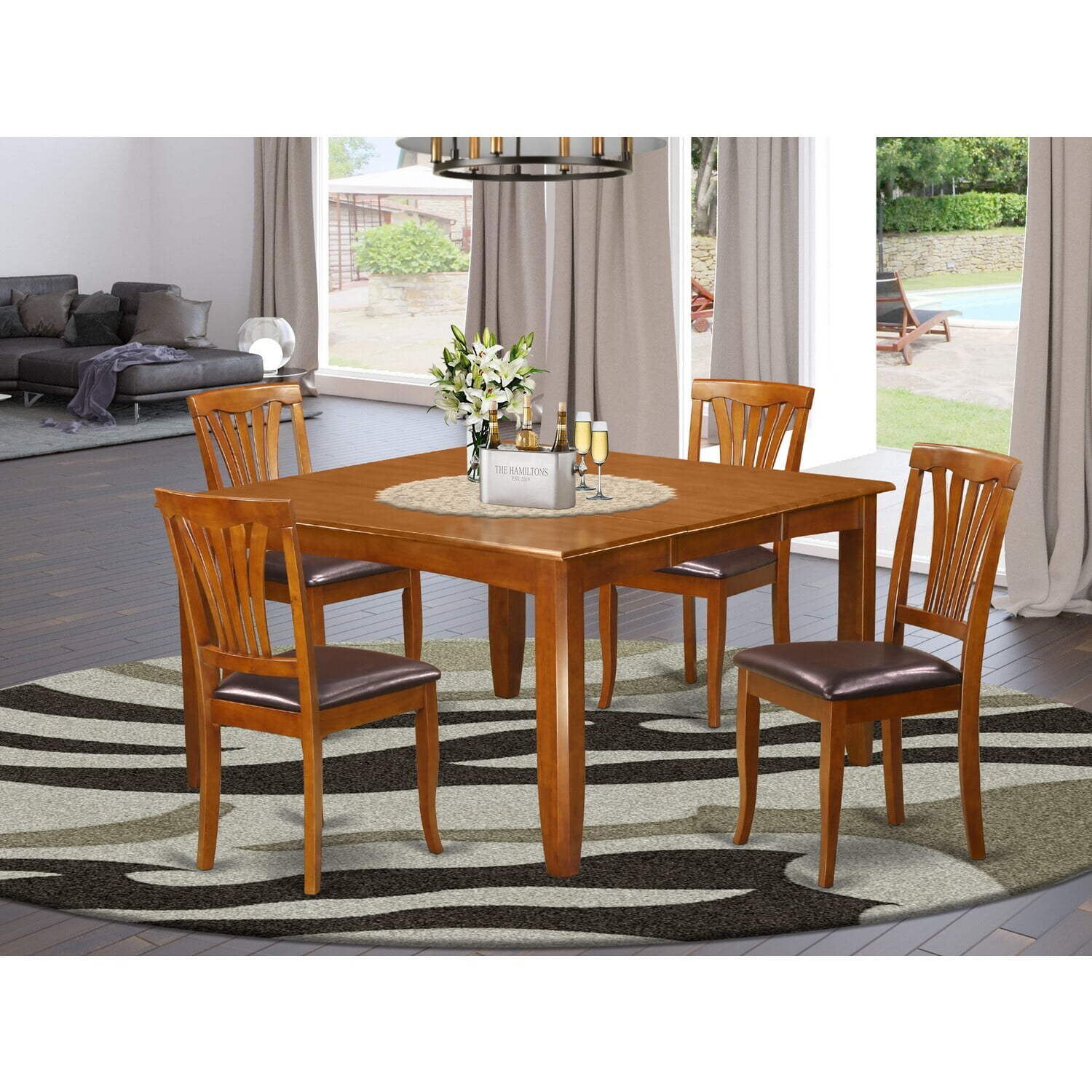 Dining Room Set Table and Chairs Set 54 Inch Square Table 8