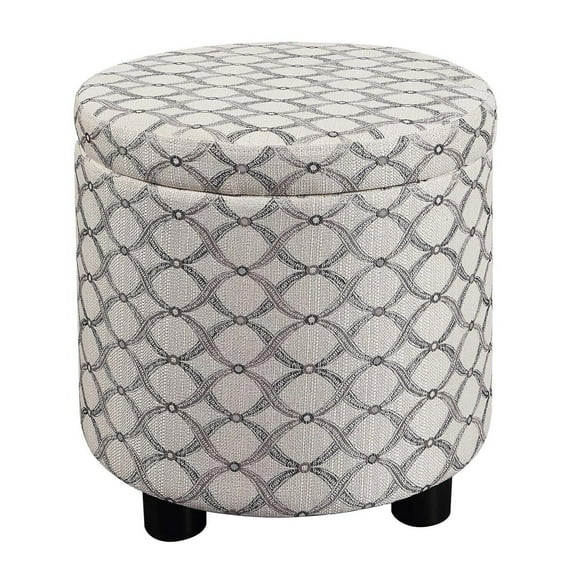 Round Storage Ottoman with Lid - Accent Footrest, Modern Decor, Living Room, Bedroom, Entryway