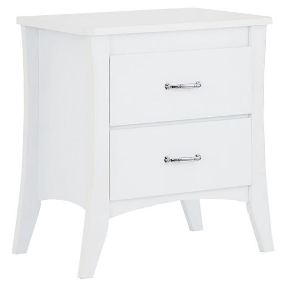 HomeStock Seaside Style 24 x 16 x 25 White 2 Drawer Wooden Nightstand by Babb Stylish Storage Solution for Modern Living Spaces