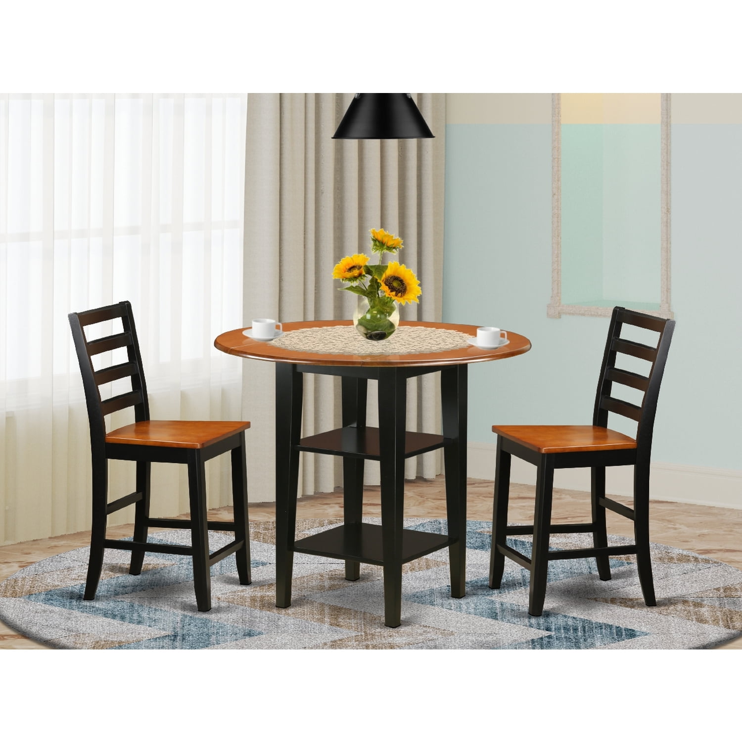 HomeStock Seaside Style 3 Piece Sudbury Set With One Round Counter