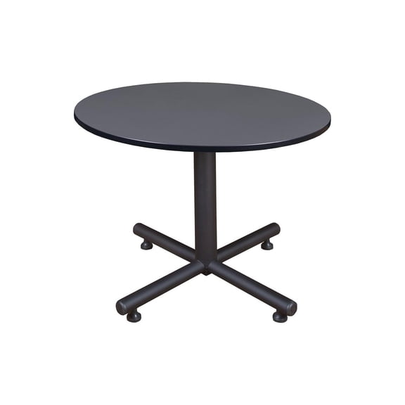 HomeStock Seaside Style 48" Round Breakroom Table- Grey Adjustable and Portable Office Conference Table for Meeting Rooms and Classrooms