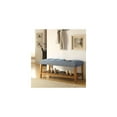 thumbnail image 1 of HomeStock Classic Charm Upholstered Entryway Bench with Tufted Padded Seat and Lower Storage Shelf for Shoes or Decor-Color:Blue, 1 of 1