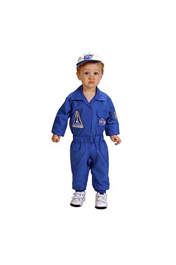 Boys Flight Suit Set - Navy Blue Seaside Style with Embroidered Cap - 18 Months