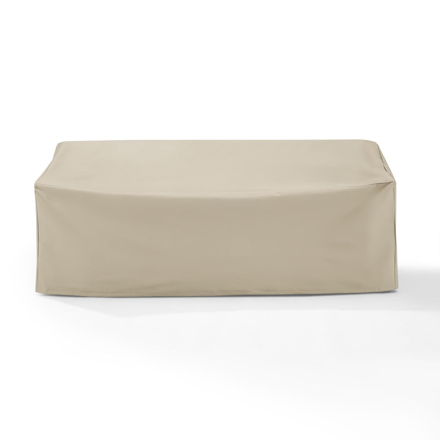 HomeStock Seaside Style Outdoor Custom-Fitted Sofa Shelter/Cover With Draw Strings, Outdoor Waterproof Patio Furniture Cover, 81.00 x 32.00 x 30.00 Inch, Tan