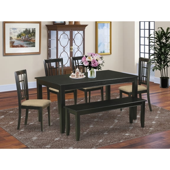 Seaside Dining Set - Kitchen Table & Chairs - 6 Piece Room Set