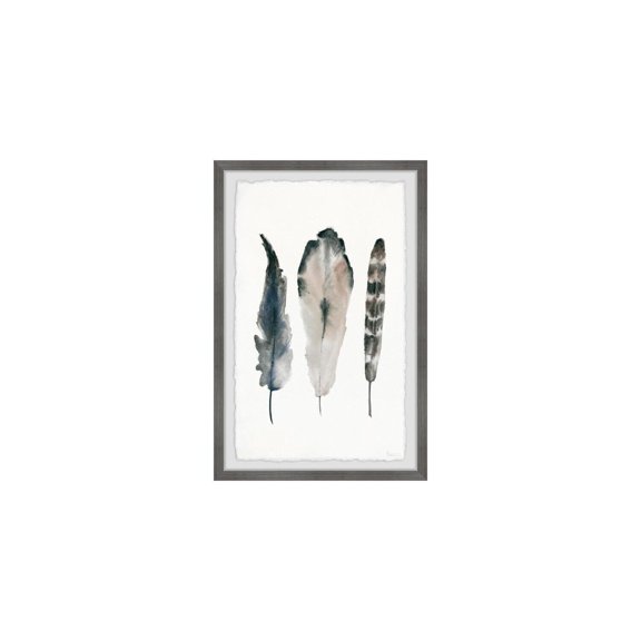 HomeStock Seaside Style Textured Feathers Framed Painting Print, Contemporary Wall Decor: Abstract, Digital Art Prints, and Modern Styles for Your Home