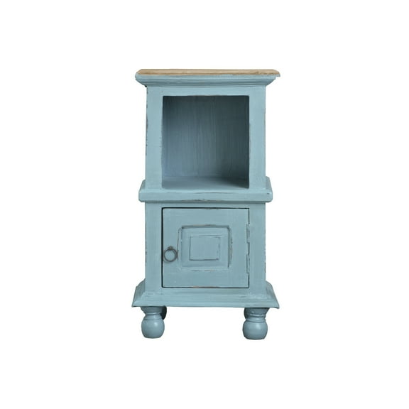 Solid Wood End Table - Fully Assembled Side Table for Living Room, Bedroom, Coastal Decor