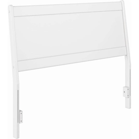 HomeStock Solid Wood Panel Headboard - Adjustable Height, Angled Design, White, Full Size