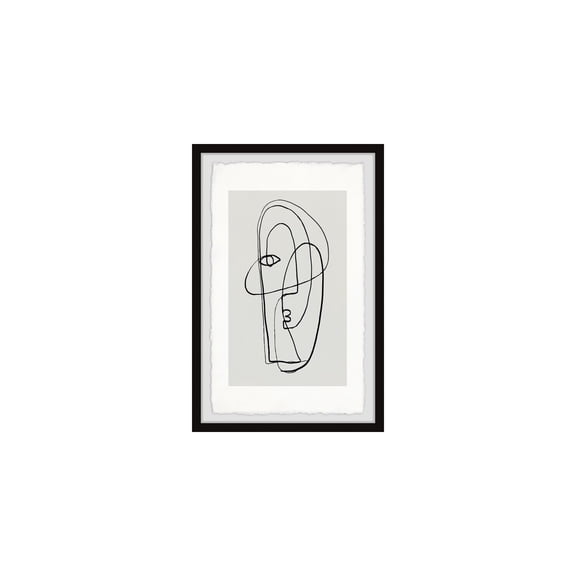 HomeStock Sophisticated Simplicity Lost Face Framed Painting Print, Wall Art, Canvas Print, Framed Prints, Wall Hanging Prints for Living Room - Rectangular Shaped