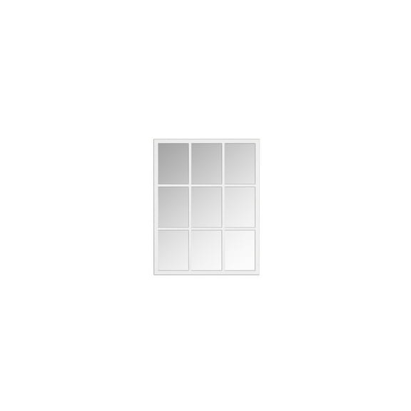 Decorative Window Pane Mirror - 28x36 Silver Metal Frame - Bathroom Bedroom Hallway Wall Mirror