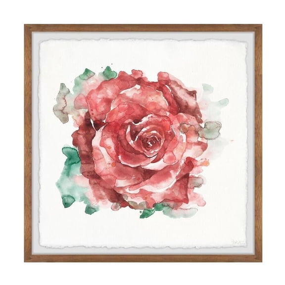 HomeStock Sophisticated Simplicity Red Smudge Framed Painting Print, 18" x 18", Contemporary Wall Decor: Abstract, Digital Art Prints, and Modern Styles for Your Home