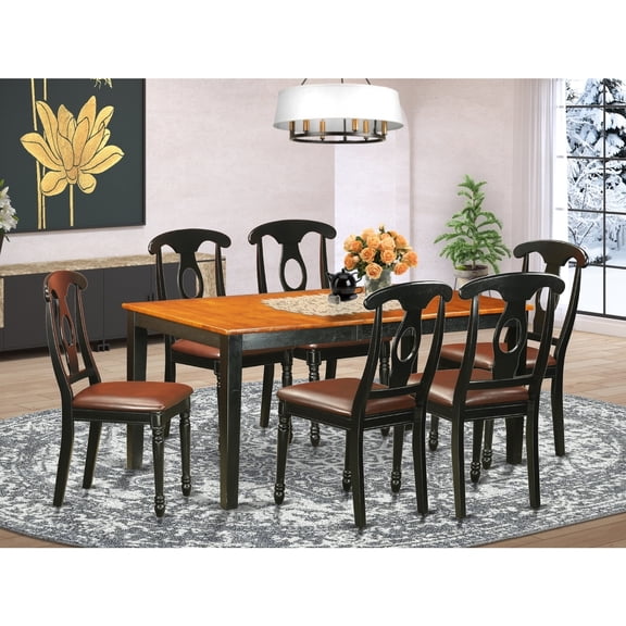 Dining Room Table Set for 8 - Solid Wood Chairs & Table - Cherry Finish - HomeStock Furniture