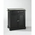 thumbnail image 1 of HomeStock Island Oasis Portable Kitchen Island, Spacious Countertop, Portable Design, Modern Kitchen Furniture, Convenient Storage Drawer Kitchen Island-Color:Black,Size:Stainless Steel Top, 1 of 5