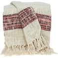 thumbnail image 1 of HomeStock Sophisticated Simplicity Transitional Handloomed 52" x 67" Cotton Throw Blanket for All Living Spaces-Color:Multicolor, 1 of 8