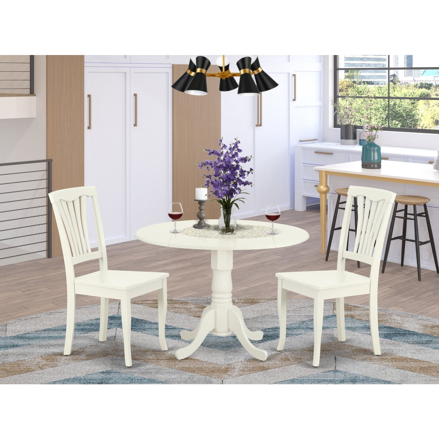 HomeStock Sophisticated Simplicity 3 Piece Dining Table Set for Small ...