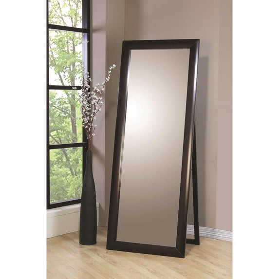 HomeStock Southwestern Sanctuary Rectangular Standing Floor Mirror Cappuccino