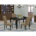 thumbnail image 1 of Kitchen Dinette Set for 4 - Rectangle Table & 4 Parsons Chairs - Southwestern Style - Black & Light Sable, 1 of 5