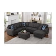 thumbnail image 1 of HomeStock Southwestern Sensibilities 7-Piece Upholstered Modern Fabric Sectional In Dark Gray, 1 of 4