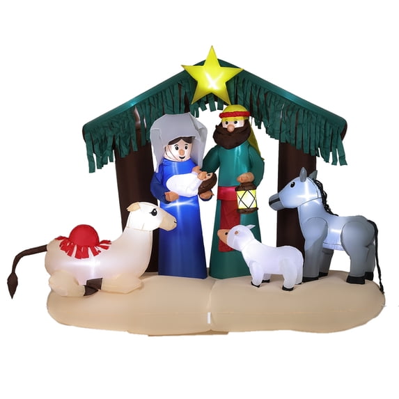 HomeStock Southwestern Sensibilities 8.2 Long Inflatable Nativity Scene Christmas Decoration With Lights