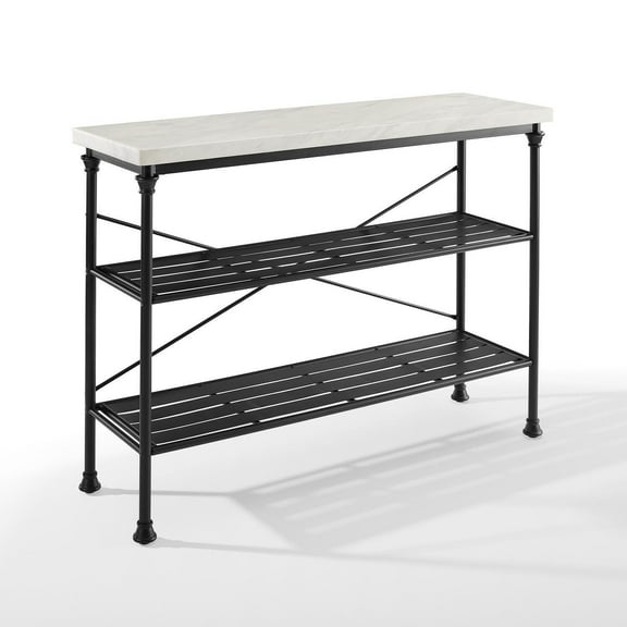Console Table Industrial Steel & Faux Marble - Hallway Entryway Sofa Table - 48" Wide