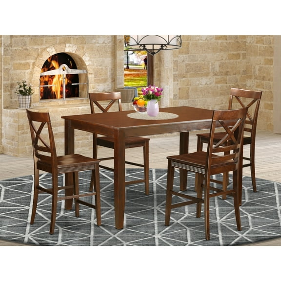 Counter Height Table Set with 6 Bar Stools - Kitchen High Top Dining Set