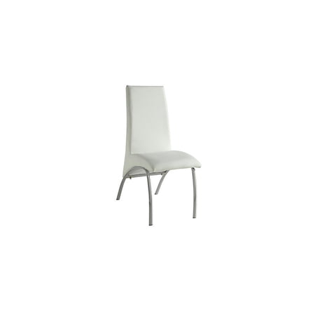 HomeStock Southwestern Sensibilities Side Chair (Set-2), White PU & Chrome