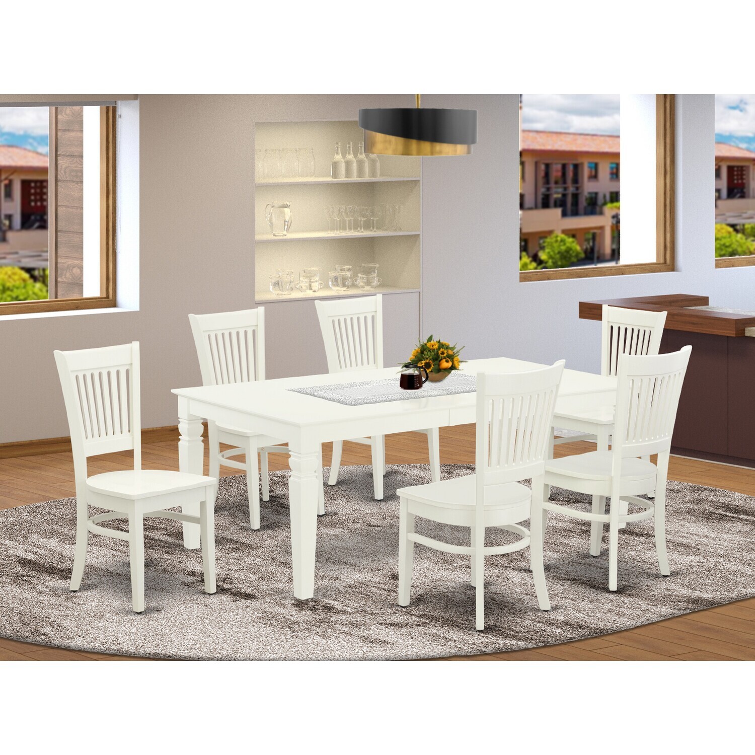 HomeStock Southwestern Style 7Piece Small Set6 Dining Chair