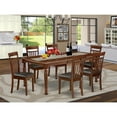 thumbnail image 1 of Southwestern Dining Set 7Pc - Rectangle Table & 6 Faux Leather Chairs - 60/78 Inch Expandable, 1 of 5