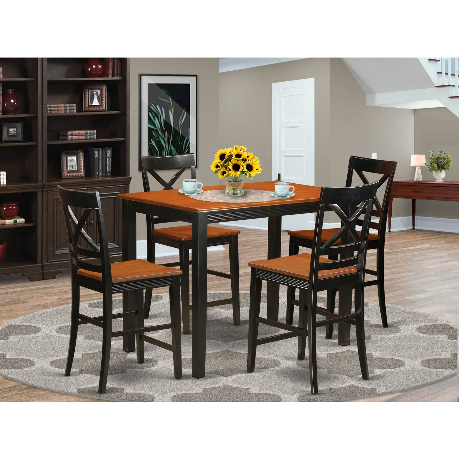 Counter Height Dining Set - 5 Piece Table & Chairs - Southwestern Style ...