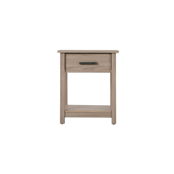 Sandalwood Nightstand - Easy Drawer & Shelf - Modern End Table - Ready to Assemble