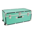 thumbnail image 1 of HomeStock Rustic Romance Heavy Duty 30" Under Bed College Storage Trunk with Lock, Latch Closure Type, 15.75" D x 30" W x 12.25" H, Ideal Camp Dorm Room Trunk Footlocker-Color:Teal, 1 of 1