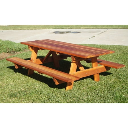 Square Corner Picnic Table with Bench - Outdoor Dining Table - Super Deck Wood - 30.5x54x72 Inch
