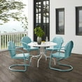 thumbnail image 1 of HomeStock Suburban Soiree 5Pc Outdoor Metal Dining Set Pastel Blue Satin /White Satin - Dining Table & 4 Chairs, 1 of 10