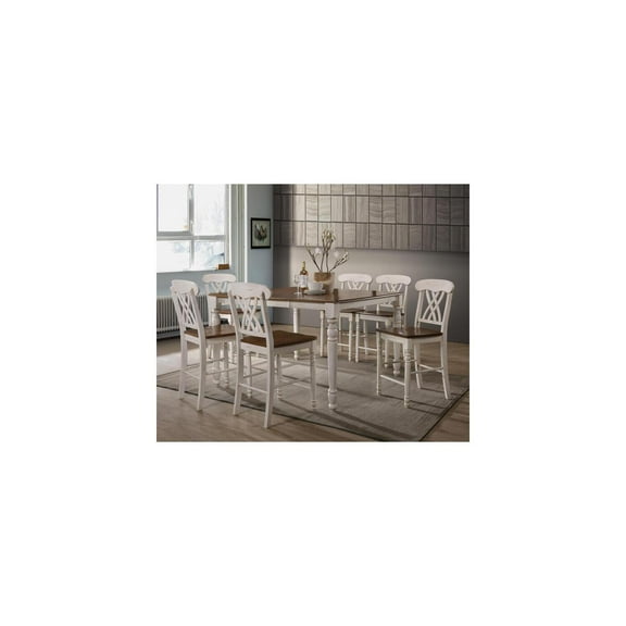 HomeStock Suburban Soiree Counter Height Table, Buttermilk & Oak