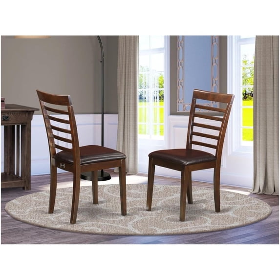 Kitchen Dining Chairs Set of 2 - Modern Accent Chairs - Saddle Brown