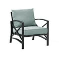 thumbnail image 1 of HomeStock Elegant Escape Outdoor Metal Arm Chair with Cushions, 29"D x 30.5"W x 32"H, Charming X-Design Chair, Comfortable Outdoor Patio/Lawn Metal Armchair-Color:Oiled Bronze/Mist,Size:Single Chair, 1 of 1