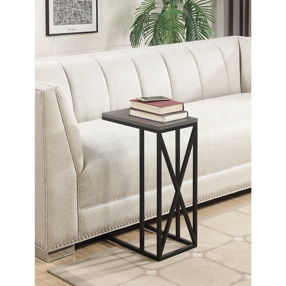 Modern C Shaped End Table - Living Room & Chairside Accent Table