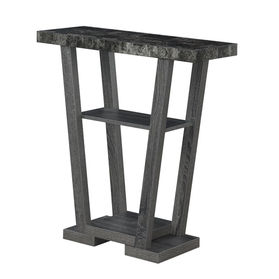 HomeStock Suburban Soiree V Console, Sleek MDF Console Table with Faux Black Marble Finish and Bottom Shelf for Displaying Decor, Perfect for Any Room , 31.5" x 11.5" x 34".