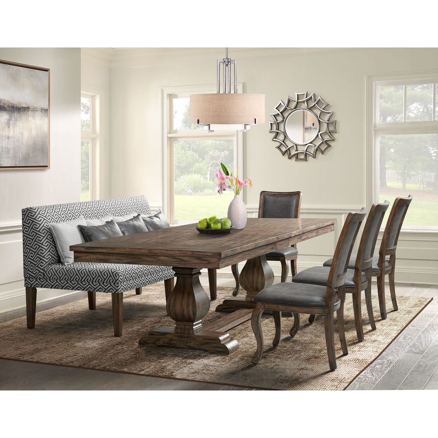 HomeStock Suburban Sophistication 6 Piece Dining Set-Table HomeStock Suburban Sophistication 6 Piece Dining Set-Table