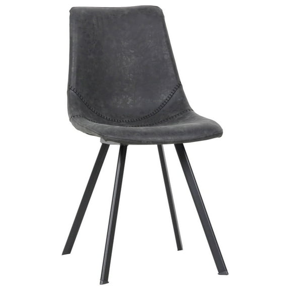 Modern Dining Chair - Leather Accent Chair with Metal Legs - Stylish & Comfortable Seating