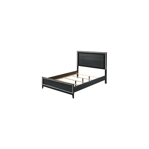 HomeStock Suburban Sophistication Queen Bed in & Weathered Black Finish