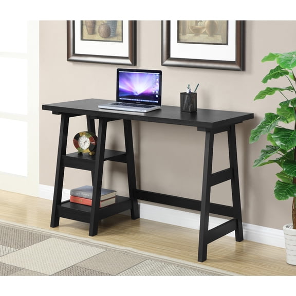 HomeStock Suburban Sophistication Desk - 47"x20"x29" with Fixed Shelves, Stylish Melamine Veneer Design, Ideal for Home Office Setup