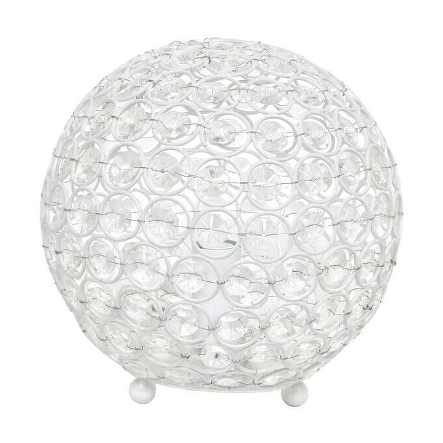 White Crystal Sequin Table Lamp for Kids Nursery