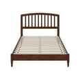 thumbnail image 1 of Solid Wood Low Profile Platform Bed - Traditional Design, Walnut Finish - Full Size Bed Frame, 1 of 5