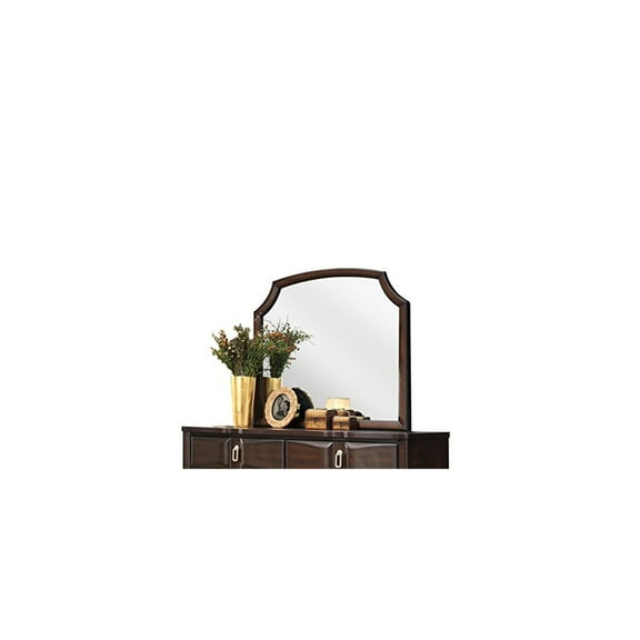 HomeStock Timeless Tradition Mirror, Espresso - 36.69"H x 40.63"L x 0.98"W - Transitional Mirror Design for a Unique Bedroom Look