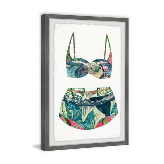 HomeStock Timeless Tradition Tropic Heaven Swimsuit Framed Painting Print, Contemporary Wall Decor: Abstract, Digital Art Prints, and Modern Styles for Your Home, 20" x 30"
